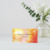 ボホシックゴールデンイエローグランジ抽象芸術アート 名刺 (スタンド正面)