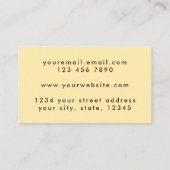 ボホシックゴールデンイエローグランジ抽象芸術アート 名刺 (裏面)