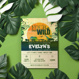 ボホシックサファリアニマルズフォーエバーワイルド誕生日 招待状