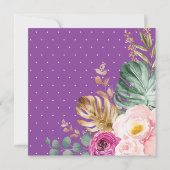 ボホシックサファリジャングル動物ガールベビーシャワー 招待状 (裏面)