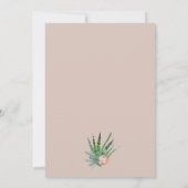 ボホシックサボスサキュントグリーン結婚フローラ 招待状 (裏面)