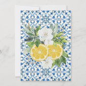 ボホシックシトラスブルーイタリアンタイルブライダルシャワー 招待状 (裏面)