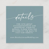 ボホシックシーフォーティール（緑がかった色）結婚のQRコード詳細 エンクロージャーカード (正面)