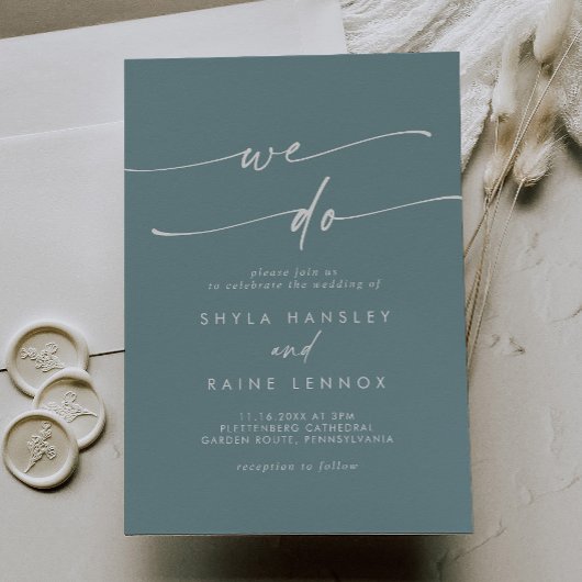 ボホシックシーフオムティール(緑がかった色)私たちは結婚の 招待状