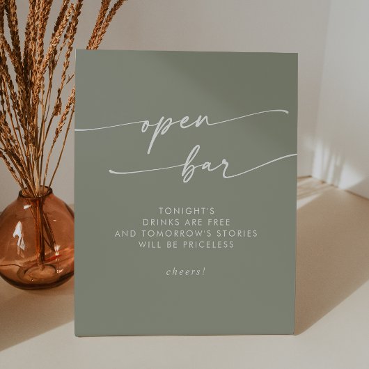 ボホシックセージグリーンオープンバー結婚ズ 台座サイン