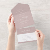 ボホシックダスティバラピンクミールチョイスRSVP 結婚's オールインワン招待状 (貼ってはがせる)