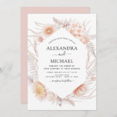 ボホシックダスティピンクデザート結婚式招待状 招待状 (正面/裏面)