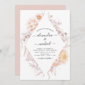 ボホシックダスティピンクデザート結婚式招待状 招待状 (正面/裏面)