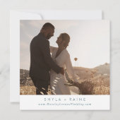 ボホシックティール(緑がかった色)とホワイトスクエアフォトバック セーブザデート (裏面)