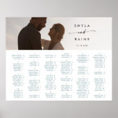 ボホシックティール（緑がかった色）とホワイト写真シーティングチャート ポスター (正面)