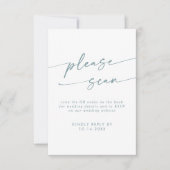 ボホシックティール（緑がかった色）とホワイトQRコード詳細 出欠カード (正面)