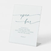 ボホシックティール(緑がかった色)アンドホワイトオープンバー結婚ズ 台座サイン (正面)