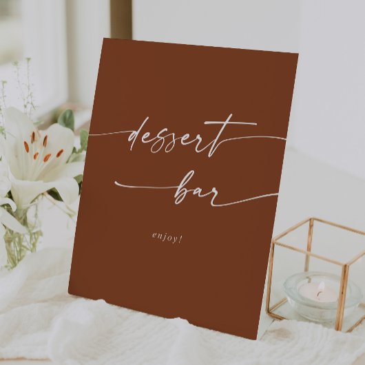 ボホシックテラコッタデザートバー結婚ズ 台座サイン