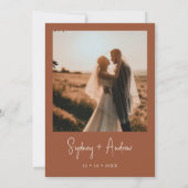 ボホシックテラコッタフォト結婚式招待状 招待状 (裏面)