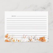 ボホシックテラコッタフローラブライダルシャワーレシピ エンクロージャーカード (裏面)