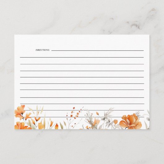 ボホシックテラコッタフローラブライダルシャワーレシピ エンクロージャーカード (裏面)