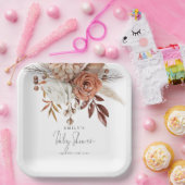 ボホシックテラコッタフローラ名ベビーシャワー ペーパープレート (パーティー)