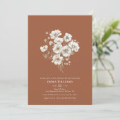 ボホシックテラコッタワイルドフラワーブライダルシャワー 招待状 (スタンド正面)