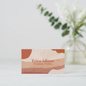 ボホシックテラコッタ抽象芸術QRコード 名刺 (スタンド正面)