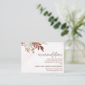 ボホシックテラコッタ秋の結婚式アコモデーション エンクロージャーカード (スタンド正面)