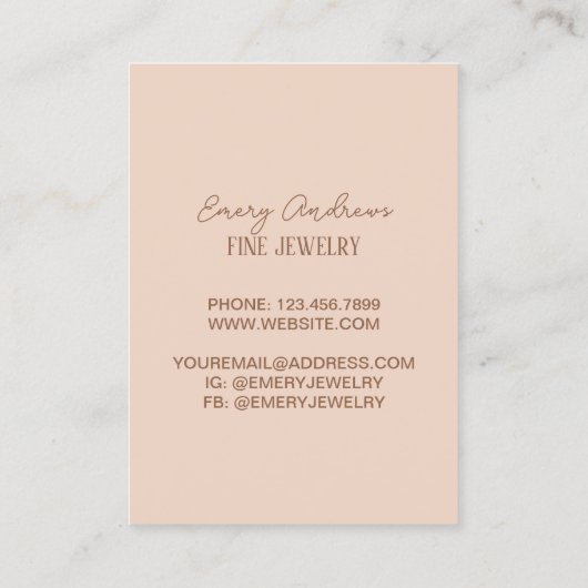 ボホシックデザイナージュエリーネックレスホルダーディスプレイ 名刺 (裏面)