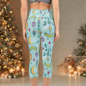 ボホシックドリームズパステルブルース&ブライトイエローズ カプリレギンス