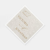 ボホシックニュートラルブラウンエレガント スタンダードランチョンナプキン (角)