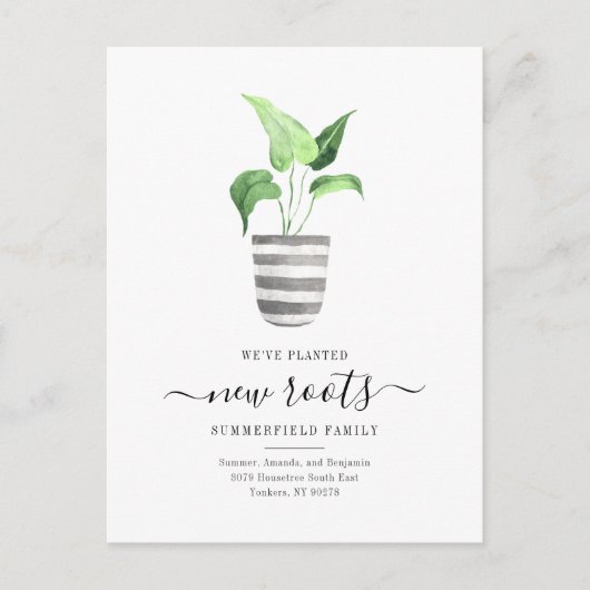 ボホシックニュールーツ引っ越しました植物移動 案内ポストカード (正面)