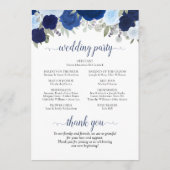 ボホシックネイビー&ダスティーブルーツバラエレガントな結婚式 プログラム (裏面)