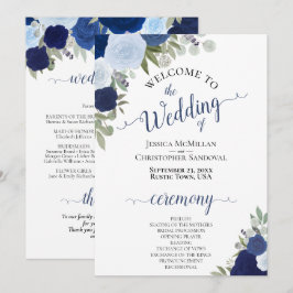 ボホシックネイビー&ダスティーブルーツバラエレガントな結婚式 プログラム