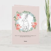 ボホシックハッピーイースターマザーバニーフローラマウヴ シーズンカード (裏面)