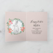 ボホシックハッピーイースターマザーバニーフローラマウヴ シーズンカード (内部)