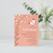 ボホシックバタフライフローラエレガントブライダルシャワー インビテーションポストカード (スタンド正面)