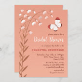 ボホシックバタフライフローラエレガントブライダルシャワー 招待状 (正面/裏面)