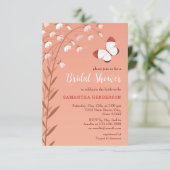 ボホシックバタフライフローラエレガントブライダルシャワー 招待状 (スタンド正面)
