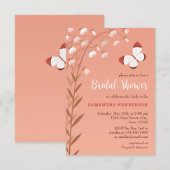 ボホシックバタフライフローラエレガントブライダルシャワー 招待状 (正面/裏面)