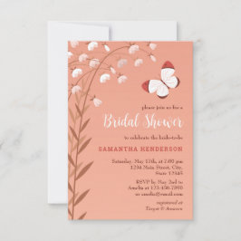 ボホシックバタフライフローラエレガントブライダルシャワー 招待状