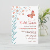 ボホシックバタフライフローラエレガントブライダルシャワー 招待状 (スタンド正面)