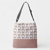 ボホシックバタフライレインボーパターンネームベビー クロスボディバッグ (裏面)