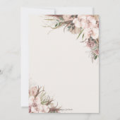 ボホシックパンパスグラスオーキッドフローラベビーシャワー 招待状 (裏面)