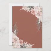 ボホシックパンパスグラステラコッタ結婚フローラ 招待状 (裏面)