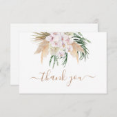 ボホシックパンパスグラス乾燥パーム感謝していユー ノートカード (正面/裏面)