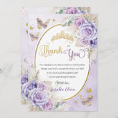 ボホシックパンパスパープル薄紫フローラキンセアニラ サンキューカード (正面/裏面)