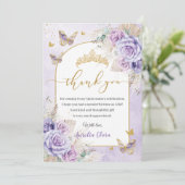 ボホシックパンパスパープル薄紫フローラキンセアニラ サンキューカード (スタンド正面)