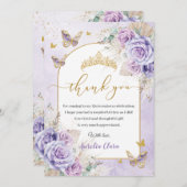 ボホシックパンパスパープル薄紫フローラキンセアニラ サンキューカード (正面/裏面)