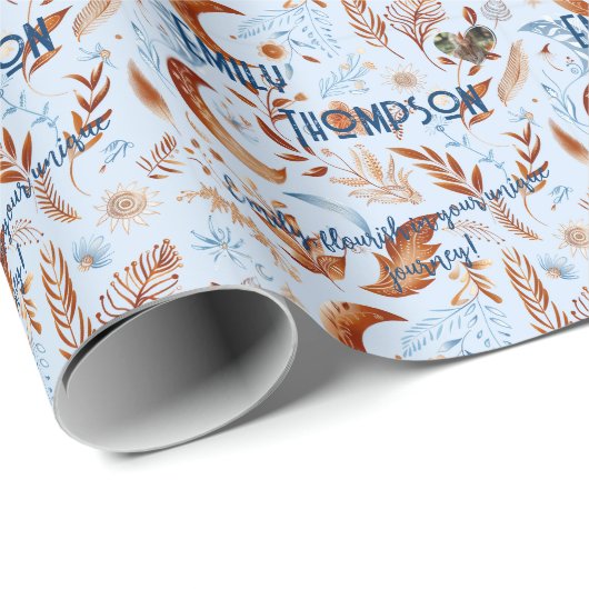ボホシックパーソナライズされたラッピング紙とフローラ ラッピングペーパー (ロールコーナー)