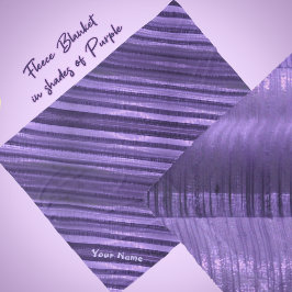 ボホシックパープルダイアゴナルシメリーストライプズ フリースブランケット