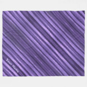 ボホシックパープルダイアゴナルシメリーストライプズ フリースブランケット (正面(横))