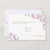 ボホシックパープルバタフライブライダルシャワーサンキューユユー サンキューカード (裏面)