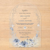 ボホシックビーチデスティネーションハンプトン結婚ズアーチ アクリル招待状 (正面)